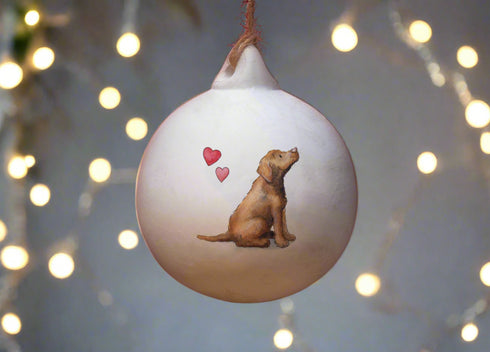 Labrador Chocolate Ceramic Round Bauble